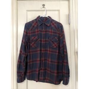 NWOT Ocean Pacific OP Shirt Mens Small Flannel Button-Up Plaid Red Long Sleeve